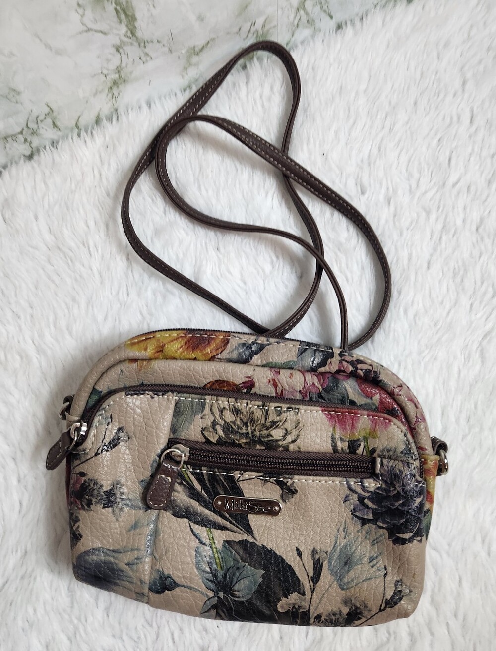 Multi Sac Floral Print Leather Look Mini Bag